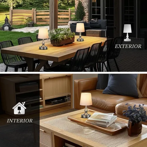 Vista 6 de PARTPHONER Mini lámpara de mesa LED inalámbrica, lámpara recargable con batería de 5200 mAh, lámpara operada por batería, 3 niveles de brillo