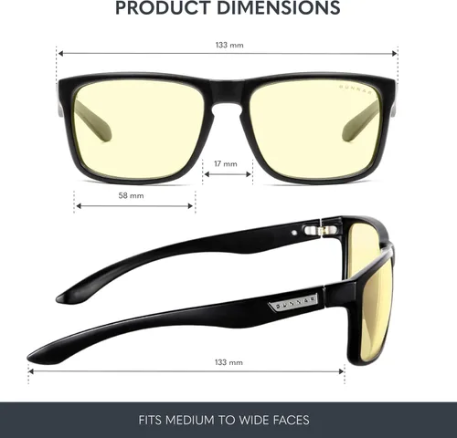 Vista 2 de GUNNAR Gaming Glasses - Intercept Onyx Amber Lens - Blue Light Blocking Relieve Dry Eye