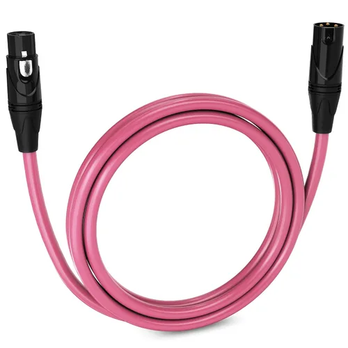 Vista 121 de LyxPro Cable de micrófono XLR hembra a macho de ángulo recto de 3 pines de 1.5 pies para altavoces amplificados, interfaz de audio, rendimiento
