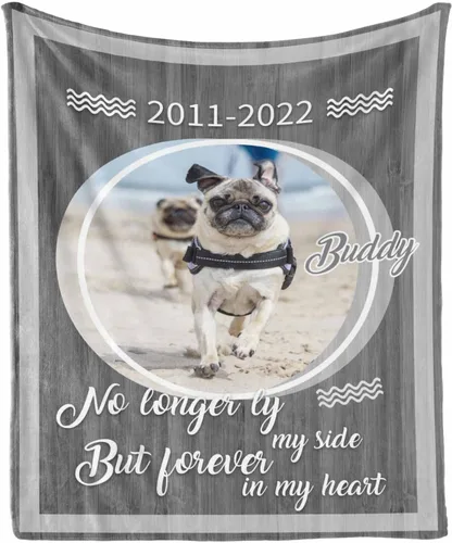 Vista 17 de in Loving Memory of Dog - Manta de memoria personalizada de collage de fotos de mascotas, manta suave y manta de 30 x 40 pulgadas, regalo