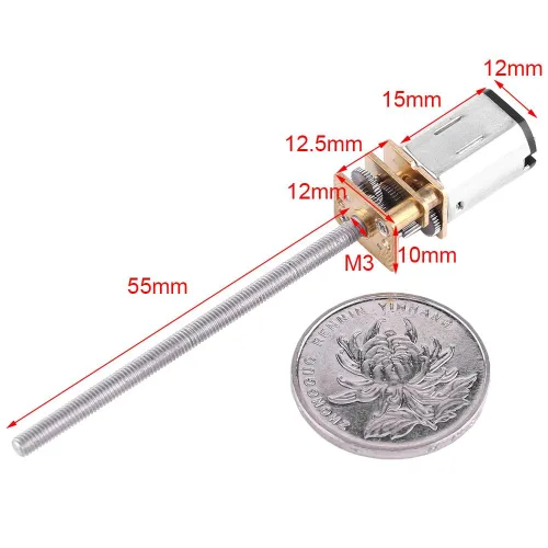 Vista 4 de DC 6V Mini Motor de engranaje eléctrico DC Motor de engranajes DC de alta 30 RPM ~ 500 RPM, eje de salida larga