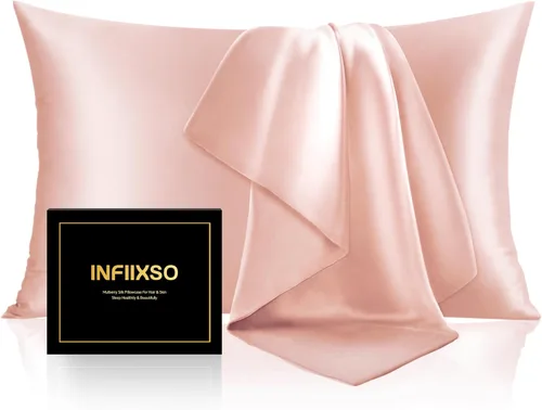 Vista 61 de INFIIXSO Funda de almohada de seda de morera, para cabello y piel, tamaño estándar, cremallera oculta, 20 x 26 pulgadas, suave y refrescante