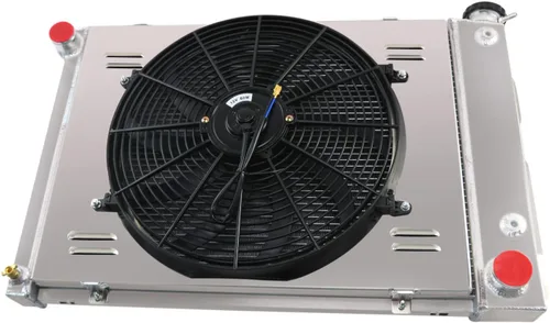 Vista 5 de Ventilador de 3 filas de radiador para Chevy Camaro 67 68 69 Big Block Pontiac Firebird 23 pulgadas Radiador de repuesto para Chevy Camaro Pontiac