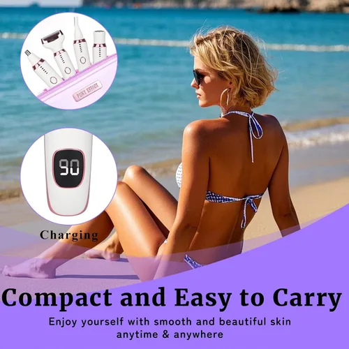 Vista 7 de Wet & Dry - Maquinilla de afeitar eléctrica para mujeres y hombres, afeitadora eléctrica recargable 4 en 1 con pantalla LED y removedor de vello