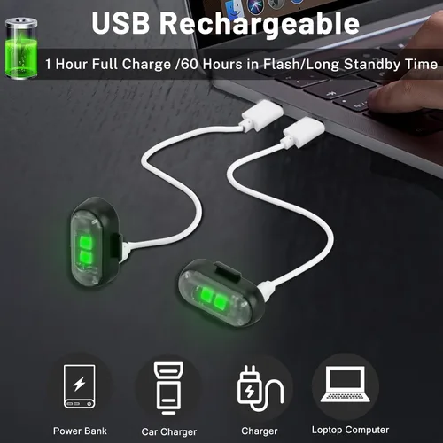 Vista 4 de XINGWU - 4 luces estroboscópicas LED inalámbricas con control remoto, 8 colores, carga USB, impermeables, luces de emergencia, luz para roca