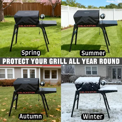 Vista 6 de Cubierta para parrilla Blackstone de 17 pulgadas de alta resistencia, tela Oxford 600D impermeable, cubierta protectora impermeable compatible