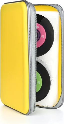 Vista 14 de UENTIP Funda para CD, capacidad para 96 CD, de plástico duro, cartera protectora para CD/DVD, para coche, hogar, viajes (96, negro) CD DVD