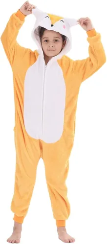 Vista 2 de HIBCIGA Disfraz de mameluco para niños, cosplay de animales para niños y niñas, Halloween cálido de felpa de una pieza