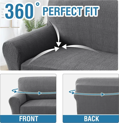Vista 5 de H.Versailtex 2025 Fundas de sofá Jacquard para sofá de 3 cojines, 1 pieza de fundas elásticas para sofá, protector de muebles antideslizante, suave