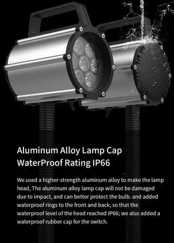 Vista 3 de Luz de Escritorio de Trabajo, Luz de Trabajo para Máquina, Luz LED Flexible de Cuello de Cisne 700 Lúmenes IP66 Resistente al Agua y al Polvo