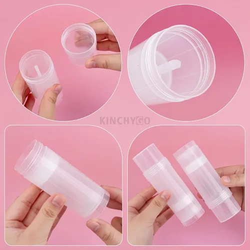 Vista 3 de 12 Pack 2oz Empty Deodorant Containers Transparent Twist Up Plastic Deodorant Tubes Empty Bottle Holder