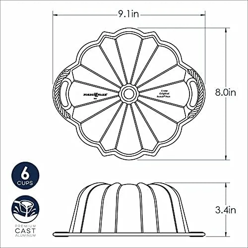 Vista 7 de Nordic Ware Platinum Collection - Sartén Bundt, 6 tazas