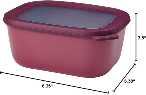 Vista 5 de Mepal Cirqula - Cuenco rectangular (50.7 fl oz), caja de almacenamiento de alimentos, apilable, apta para lavavajillas, polipropileno, 0.1 fl oz