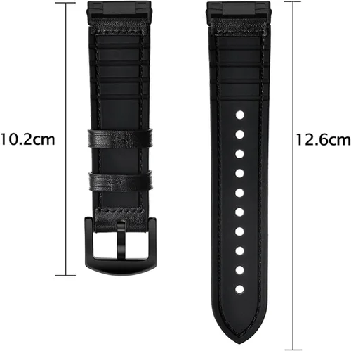 Vista 6 de Abanen Correa de reloj para Fitbit Versa 4/Sense 2, correa híbrida de silicona de cuero genuino con cierre de acero inoxidable para Fitbit Sense 2