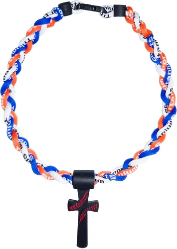 Vista 14 de Collar de cuerda de béisbol con cruz de silicona