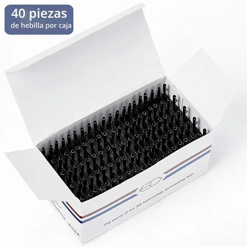 Vista 3 de Extensiones de cabello 6D con hebilla en forma de C para 2ª generación, kit de extensiones de cabello humano sin rastro (40 piezas)