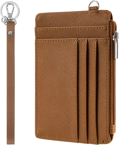 Vista 12 de SEAVILIA Billetera pequeña para mujer, delgada, llavero, carteras RFID para tarjetas de crédito con bolsillo con cremallera, ventana