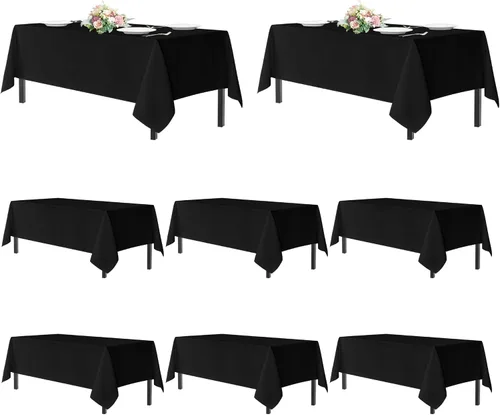 Vista 48 de Sancua Mantel cuadrado resistente a manchas y arrugas, lavable, de poliéster, decorativo de tela para mesa de comedor, fiestas de bufé y campamento