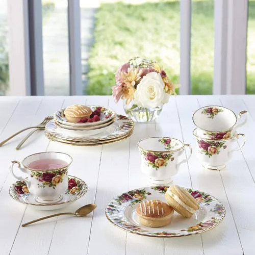 Vista 4 de Royal Albert Old Country Roses - Taza, diseño de rosas
