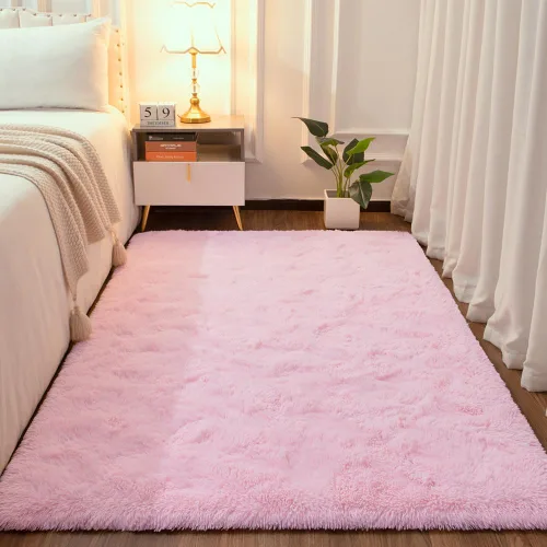 Vista 70 de Softlife Alfombra naranja para dormitorio, alfombra de felpa esponjosa para sala de estar para niñas, alfombra lanuda para niños, alfombra suave