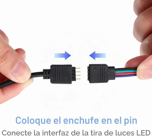 Vista 5 de Honoson 6 piezas de cable de extensión RGB de 4 pines, conector de tira LED, kit de cables de cable con conector de clavija de 12 piezas para tira