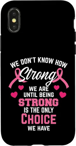 Vista 5 de iPhone 16 Being Strong Cita Rosa Inspirador Cáncer de Mama Regalos Caso