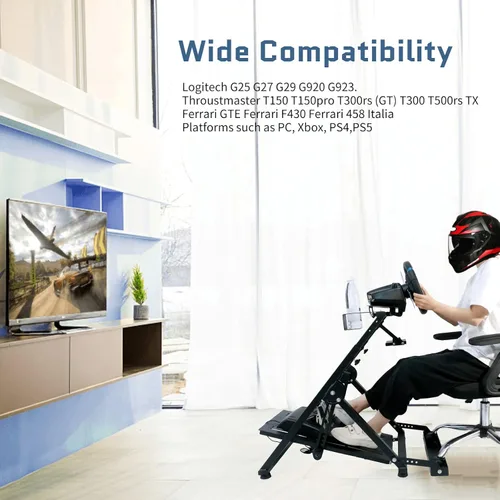 Vista 5 de Anman Sim Racing Wheel Stand with Fixed Gaming Chair's Equipment for Logitech G25G27G29G920G923 Fanatec Thrustmaster Racing Simulator Foldable