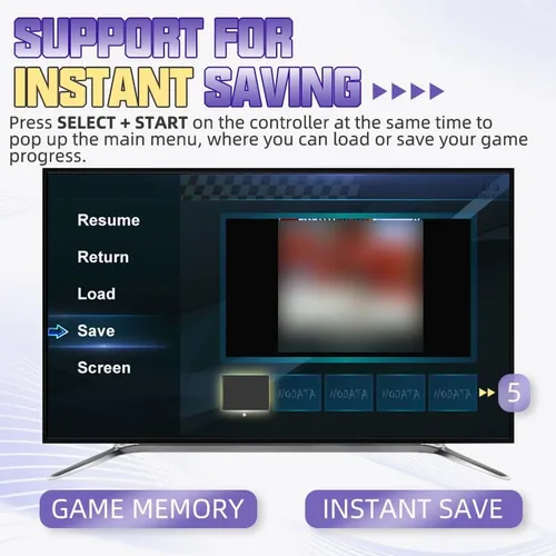 Vista 5 de Consola de videojuegos de 16 bits Super Máquina de Juegos con 5000 juegos clásicos incorporados Soporte HDMI 4K TV Plug Play Sistema de consola