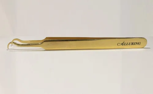 Vista 2 de Alluring Pinzas doradas para extensiones de pestañas para pestañas de volumen 3D, 5D y 6D