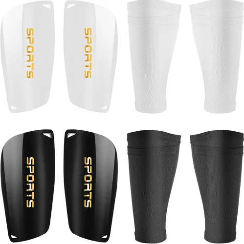 Vista 8 de 2 pares de espinilleras de fútbol con espinilleras para adultos y jóvenes, espinilleras de fútbol para niños y niñas, protección de piernas, reduce