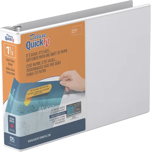 Vista 14 de QuickFit Landscape - Carpeta de 3 anillos redondos, resistente de 8 1/2 x 11 x 1 pulgadas, paquete de 4, color blanco