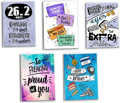 Vista 9 de Tarjetas de felicitación 5K Runner 3.1 millas Paquete de 5 carreras