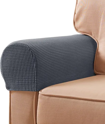 Vista 20 de SUBRTEX Juego de 2 fundas elásticas para brazos de sofá, fundas a cuadros para brazos de sofá, fundas antideslizantes para reposabrazos