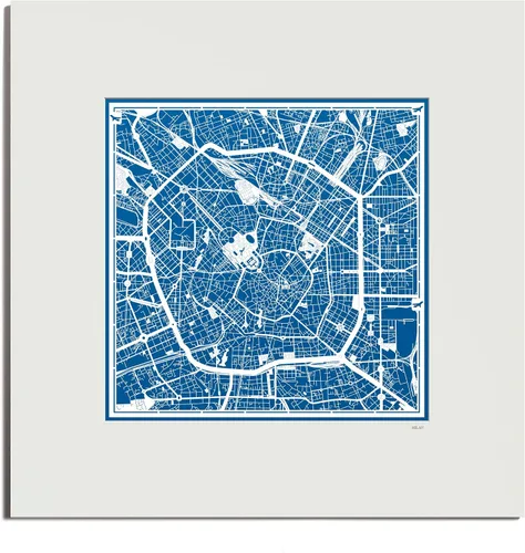 Vista 77 de O3 Design Studio Mapa de corte de papel de París, color negro mate, 20 x 20 pulgadas, arte en papel