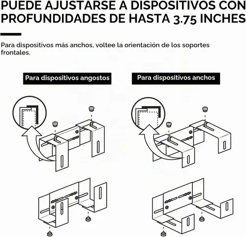 Vista 5 de HumanCentric Soporte de pared ajustable para dispositivo, caja de cable y soporte para módem, adaptador de pared ajustable para dispositivos