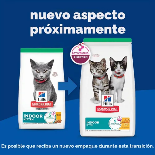 Vista 2 de Hill’s Science Diet Alimento seco para gatos de interior., Gatito # 1 recomendado por veterinarios, receta de pollo, 3.5 libras. Bolsa