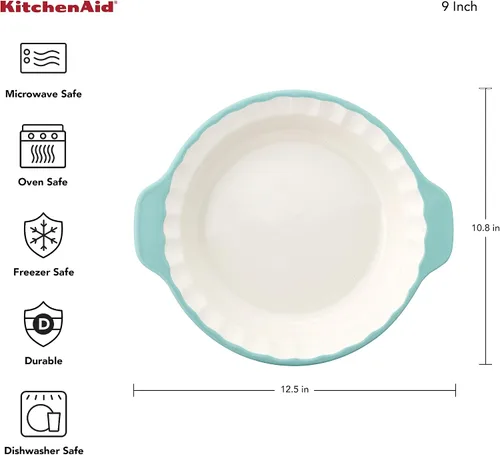 Vista 2 de KitchenAid Plato de pastel de gres vitrificado, 9 pulgadas