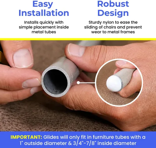 Vista 3 de Protectores de suelo para patas de silla de bola de calibre múltiple