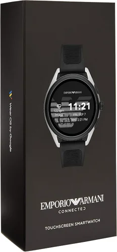 Vista 4 de Emporio Armani - Smartwatch 3 con tecnología Wear OS de Google con altavoz frecuencia cardíaca GPS NFC y notificaciones de celular inteligente Negro