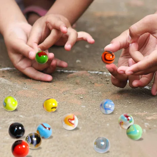Vista 2 de Juego de 12 canicas de cristal de disparo – Tamaño: 7/8 pulgadas (0.866 in) – Juegos de mármol para niños y adultos – Divertidos canicas