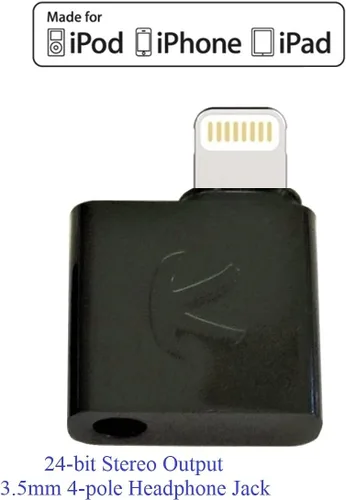 Vista 2 de iAudioL (negro): 24 bits, pequeño adaptador rígido compatible con conector Lightning a conector de auriculares de 0.138 in, compatible con conector