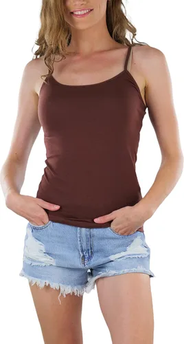 Vista 5 de ToBeInStyle Camiseta sin mangas recortada con tirantes delgados ajustables para mujer