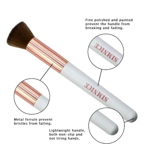 Vista 4 de Simnice Juego de brochas de maquillaje profesional — 6 brochas de maquillaje corrector de base, brochas de maquillaje para sombras de ojos, kit