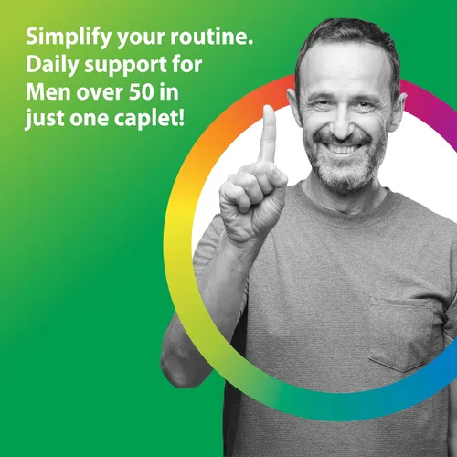 Vista 3 de Rainbow Light Mens Multivitamin One + para mayores de 50 60 Comprimidos Apoya la salud muscular con vitaminas C, D y zinc Nutrientes