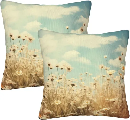 Vista 23 de Pack of 2 Short Plush Throw Pillow Covers 16 X 16 Inch, Retro Yellow Purple Stripes Couch Throw Pillow Covers Cozy Pillowcases, Couch Pillow Covers