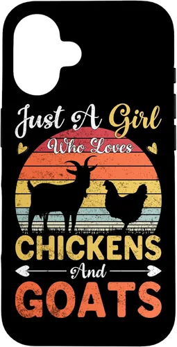 Vista 32 de Funda de regalo vintage con texto en inglés «Just A Girl Who Loves Chickens and Goats Farmer» para iPhone 17