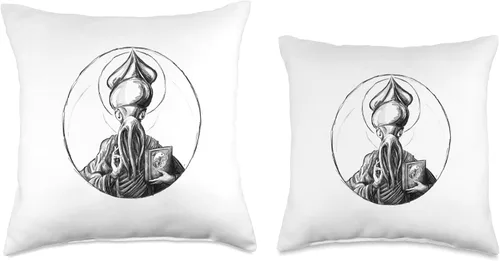 Vista 3 de A dash of occult Almohada de Jesús del calamar, 18 x 18, multicolor