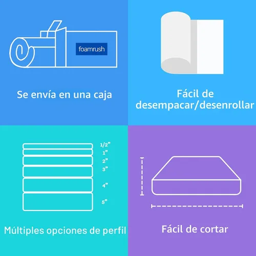 Vista 7 de FoamRush Colchón de 6 Pulgadas para Camas Superpuestas (71 cm x 183 cm) de Espuma Viscoelástica con Gel para Remolques de Viaje, con Funda de Espuma
