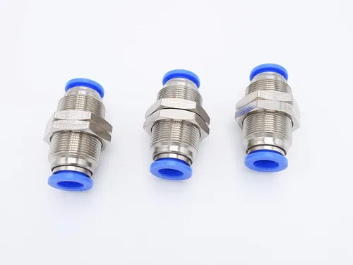 Vista 10 de Empuje para conectar, tubo de 1/2 pulgada OD, conector de dos vías de unión de mamparo de aire neumático (paquete de 3) Air Water Two Way