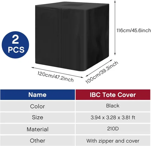 Vista 2 de Zhehao IBC - Funda de protección para tanque de agua, con cremallera, 210D, material de protección solar resistente al agua, cubierta para tanque